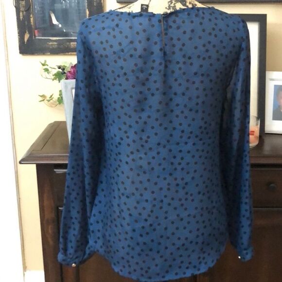 🛍️Ann Taylor Sheer Polka Dot Flowy Blouse - Picture 2 of 6